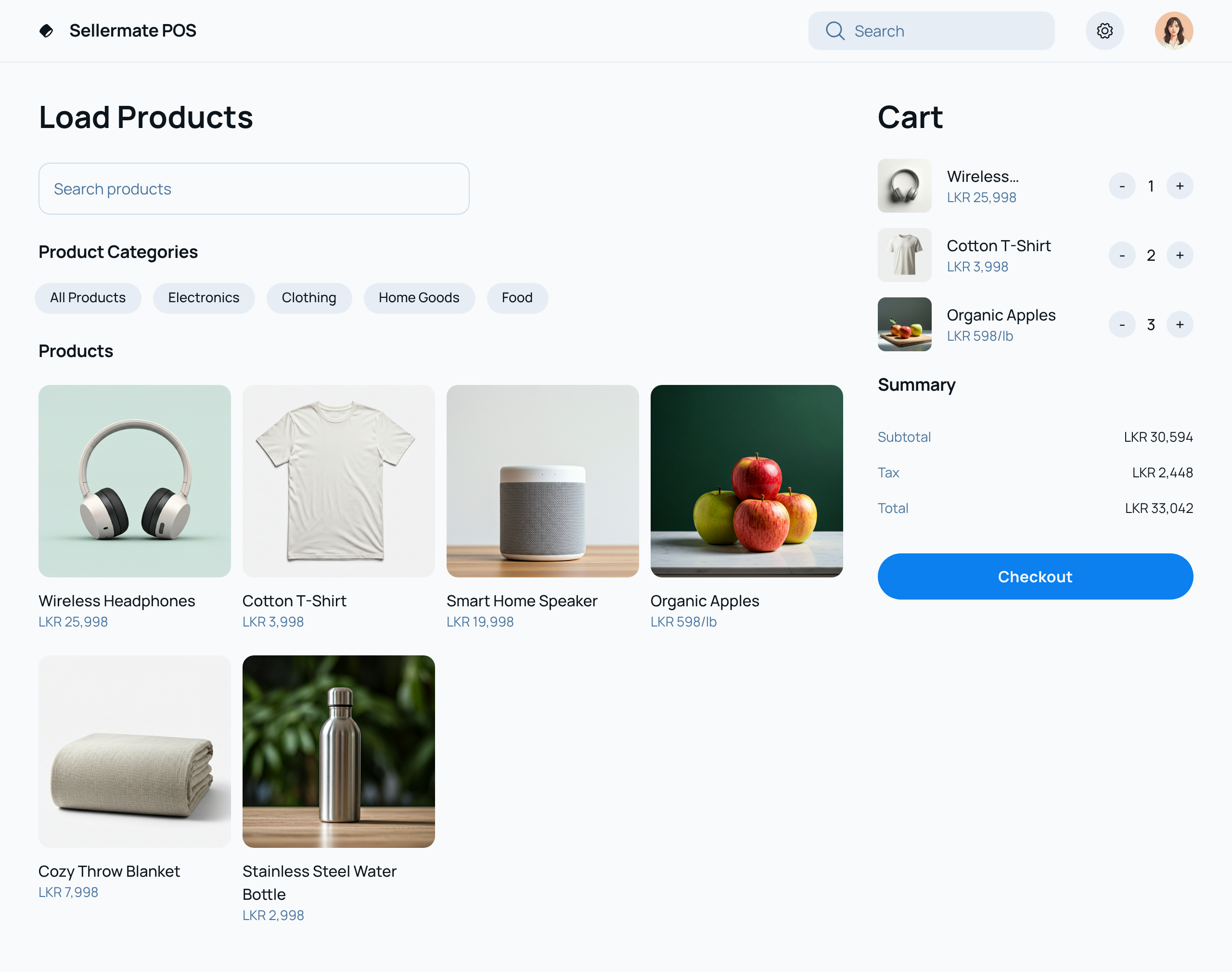 Sellermate POS checkout